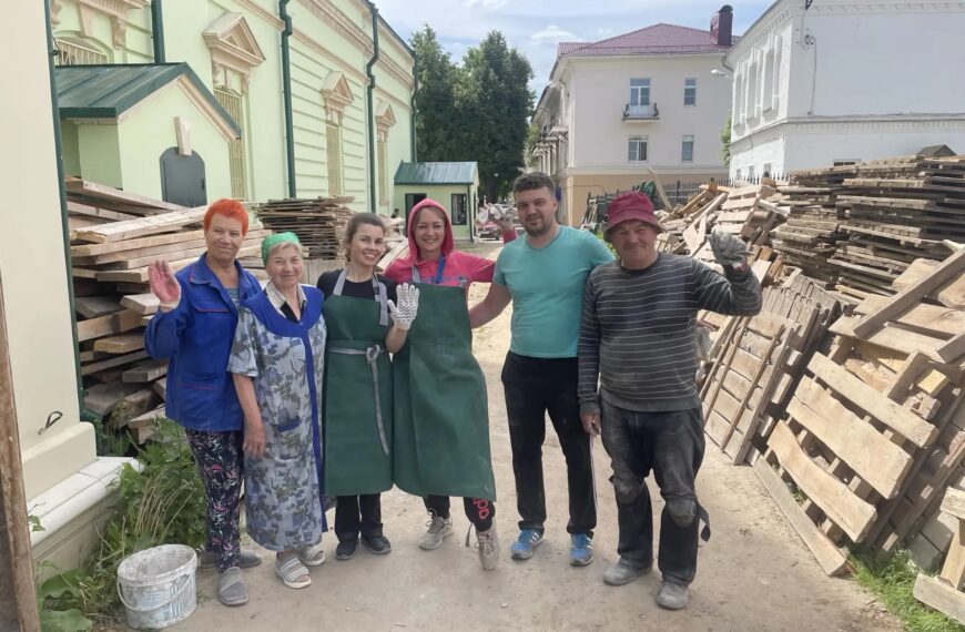 Подготовка четверика Троицкого собора города Клина к заключительной стадии реставрации